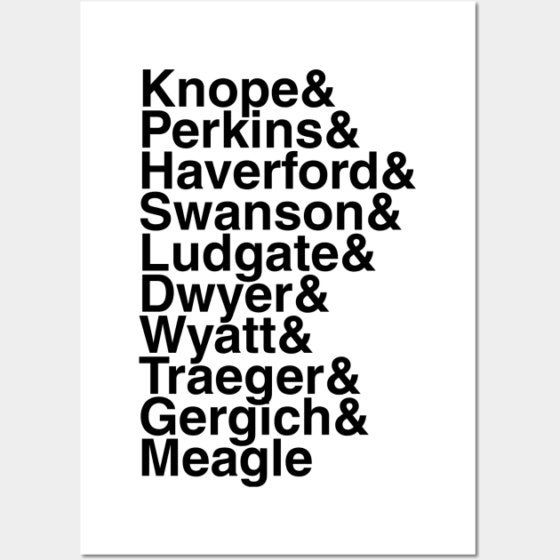 Parks and Rec helvetica list Wall Art by DennisMcCarson